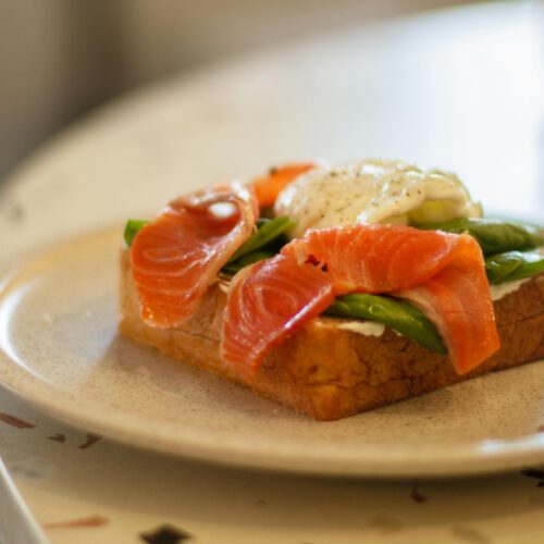 Smoked Salmon with Cheese, Veggies and Bread Trays