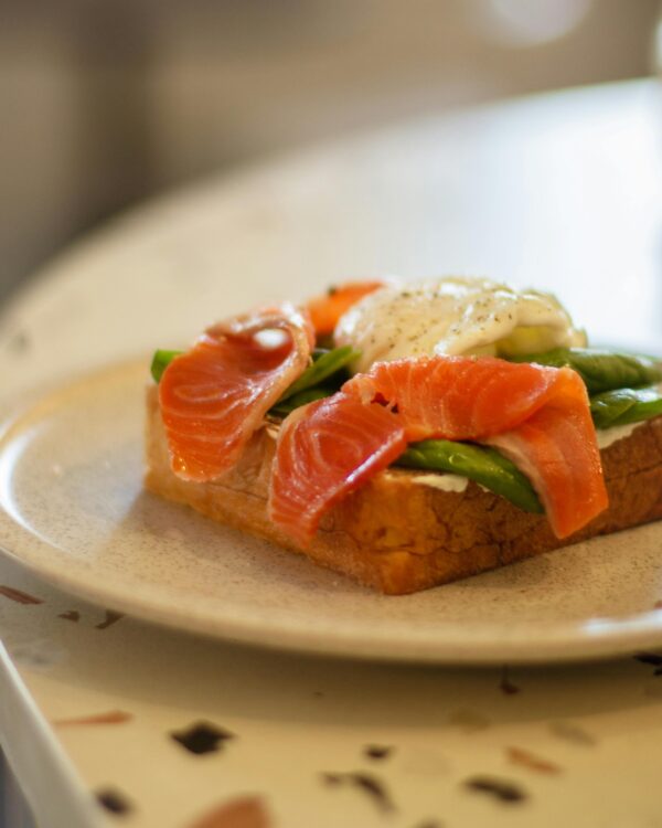 Smoked Salmon with Cheese, Veggies and Bread Trays